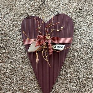 Hobby Lobby Burgundy Heart Wall Decor with Red Accents